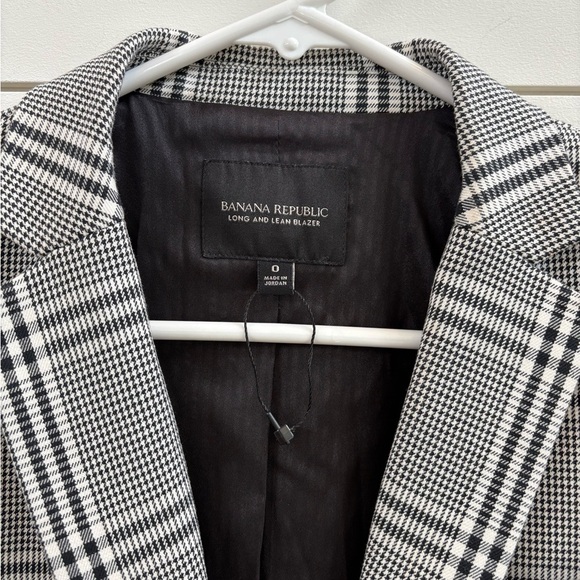 NWOT Banana Republic Black and White Checkered Blazer - Picture 5 of 7